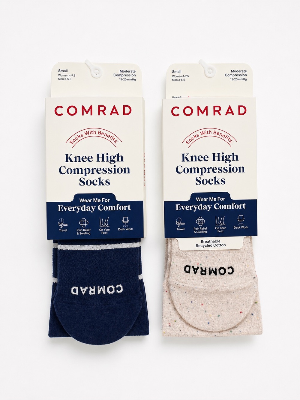 COMRAD Knee High Compression Socks 15-20mmHg Small Bundle NWT B